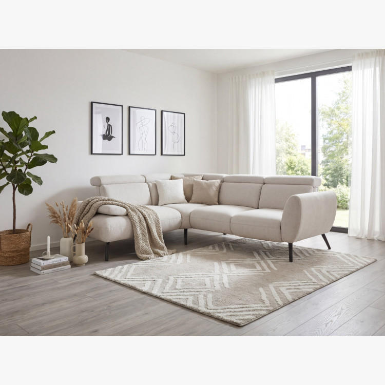 Sedergarnitur CALAIS – moderne Eckcouch mit hohen Beinen L