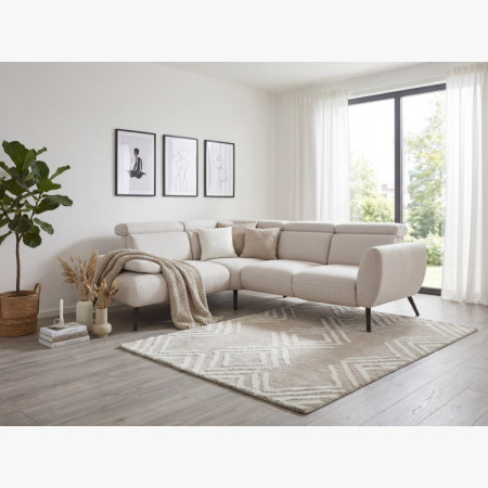 Sedergarnitur CALAIS – moderne Eckcouch mit hohen Beinen L