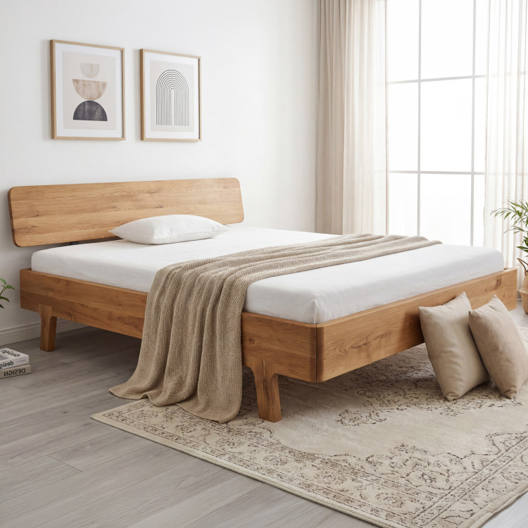 Zauberndes Doppelbett aus massivem Eichenholz 180 x 200 cm