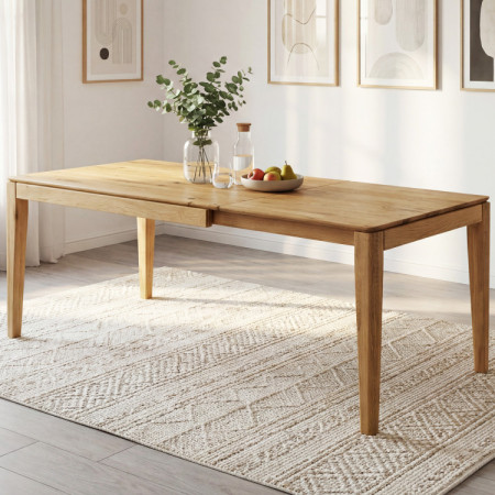 Ausziehbarer Massivholztisch 140 x 90 cm (225 x 90 cm)
