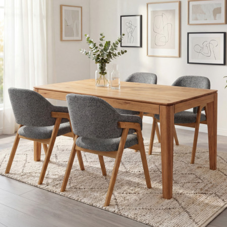 Ausziehbarer Massivholztisch 140 x 90 cm (225 x 90 cm)