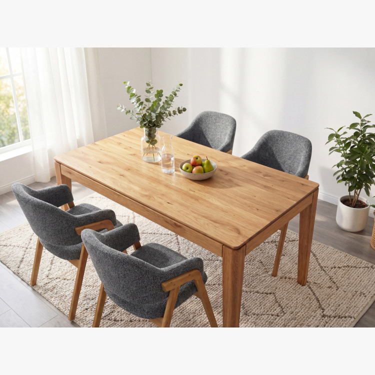 Ausziehbarer Massivholztisch 140 x 90 cm (225 x 90 cm)