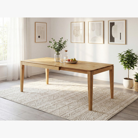 Ausziehbarer Massivholztisch 140 x 90 cm (225 x 90 cm)