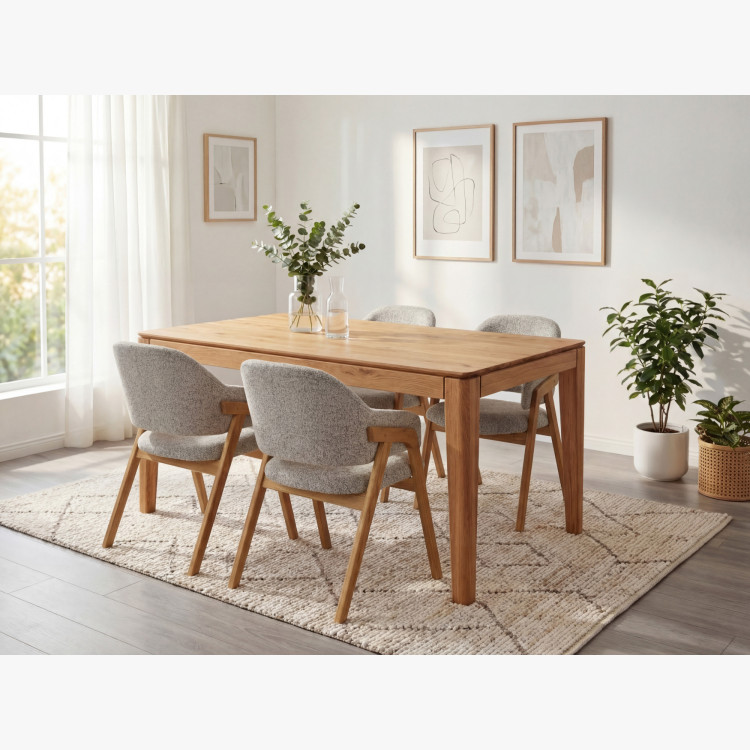 Ausziehbarer Massivholztisch 160 x 90 cm (245 x 90 cm)