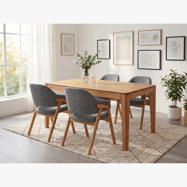 Ausziehbarer Massivholztisch 180 x 90 cm ( 265 x 90 cm )