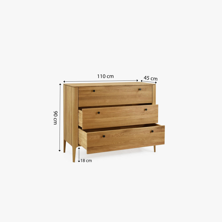 Schubladeneiche Kommode aus Eiche