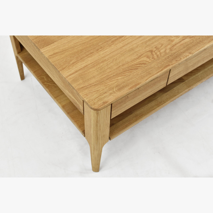 Konferenztisch mit Schublade, massive Eiche