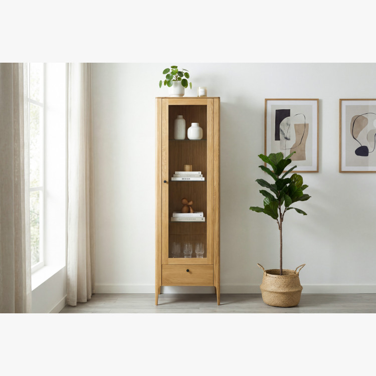 Einflügelige Vitrine aus Massivholz