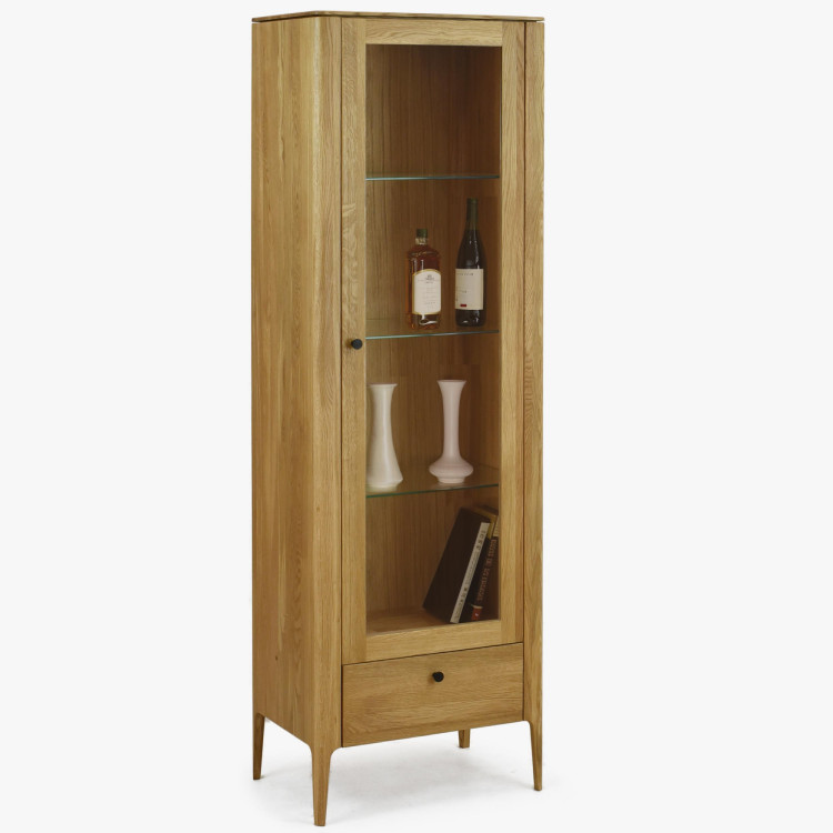 Einflügelige Vitrine aus Massivholz