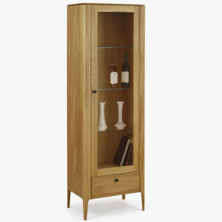 Einflügelige Vitrine aus Massivholz