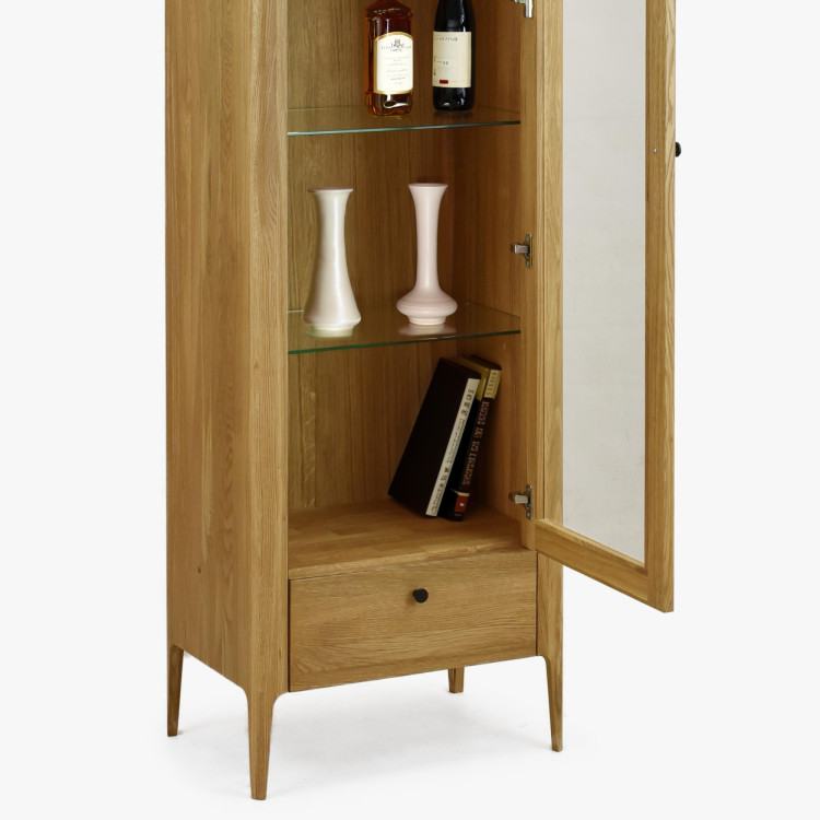 Einflügelige Vitrine aus Massivholz