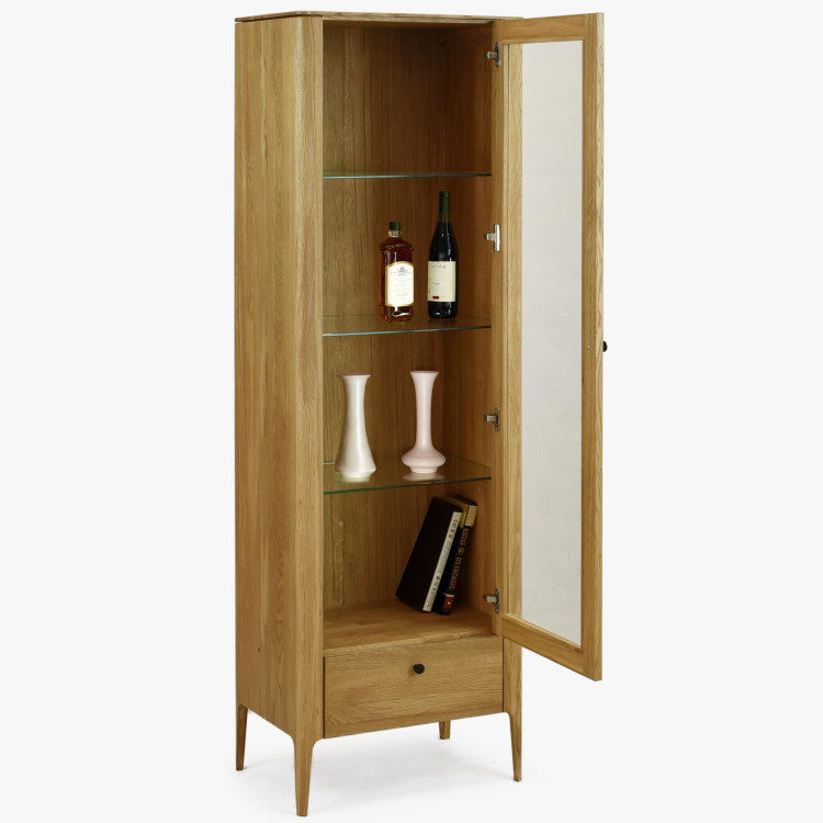 Einflügelige Vitrine aus Massivholz