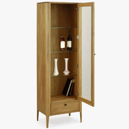 Einflügelige Vitrine aus Massivholz