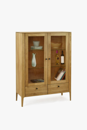 Zweiturige Vitrine aus Massivholz 2