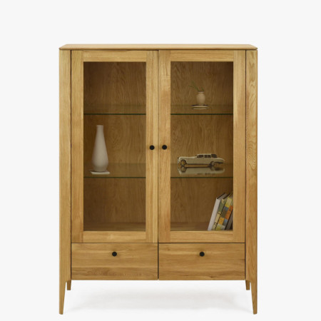 Zweiturige Vitrine aus Massivholz