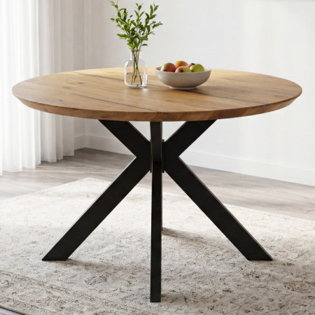 Kulatý jídelní stůl dub + epoxid, průměr 120 cm