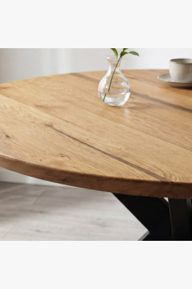 Kulatý jídelní stůl dub + epoxid, průměr 120 cm 2