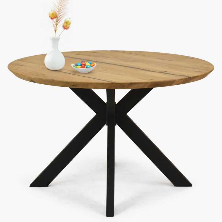 Kulatý jídelní stůl dub + epoxid, průměr 120 cm