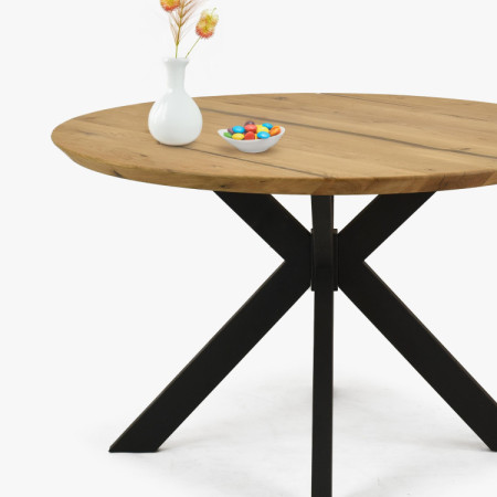 Kulatý jídelní stůl dub + epoxid, průměr 120 cm