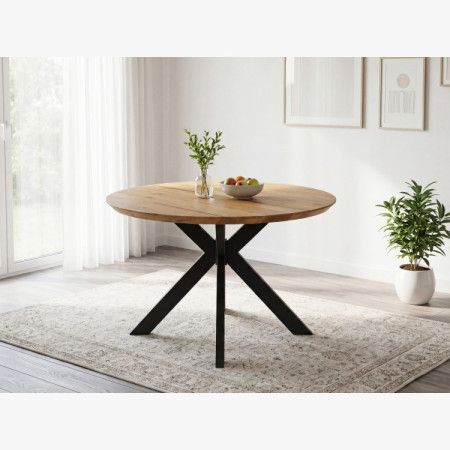 Kulatý jídelní stůl dub + epoxid, průměr 120 cm