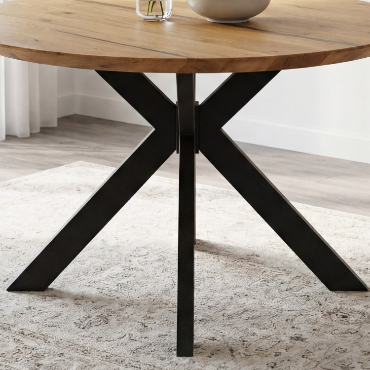 Kulatý jídelní stůl dub + epoxid, průměr 120 cm