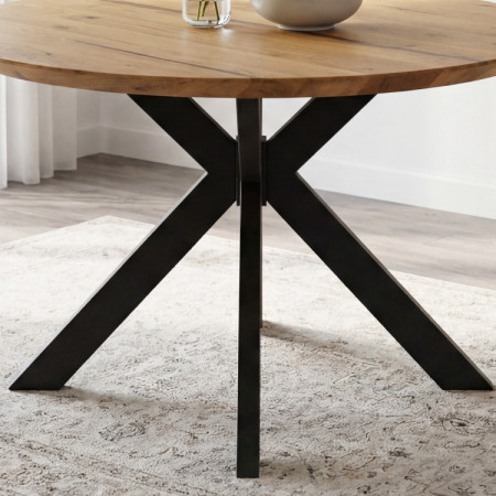 Kulatý jídelní stůl dub + epoxid, průměr 120 cm