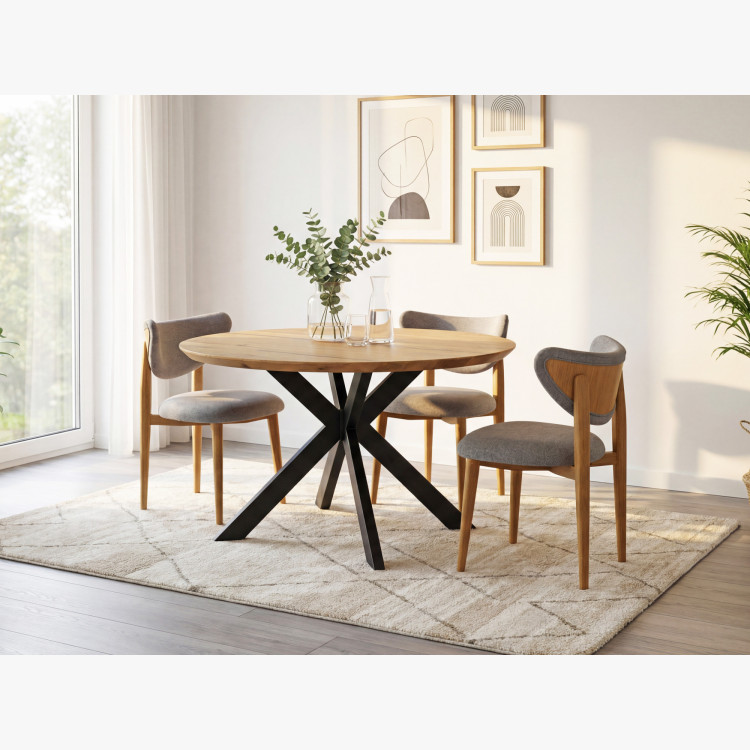 Kulatý jídelní stůl dub + epoxid, průměr 120 cm