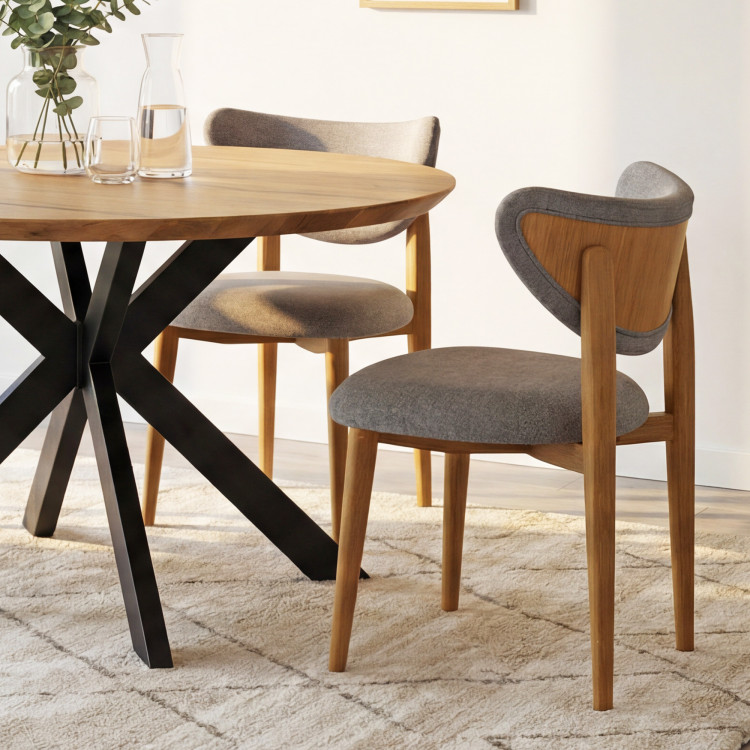 Kulatý jídelní stůl dub + epoxid, průměr 120 cm