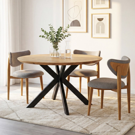 Kulatý jídelní stůl dub + epoxid, průměr 120 cm