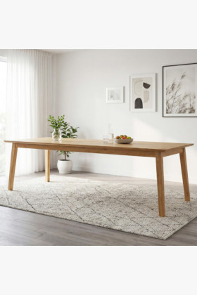 Massiver Eichentisch 250x100 cm für 10 Personen naturholz