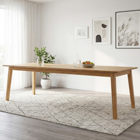 Massiver Eichentisch für bis zu 10 Personen 250 x 100 cm