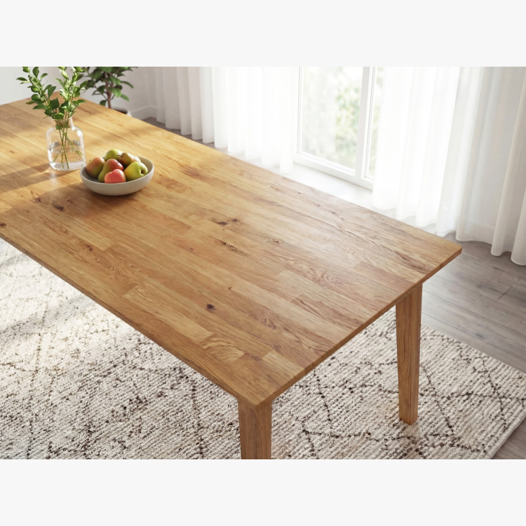 Massiver Eichentisch für bis zu 10 Personen 250 x 100 cm