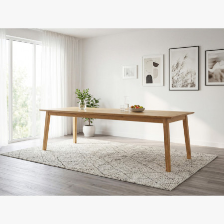 Massiver Eichentisch für bis zu 10 Personen 250 x 100 cm