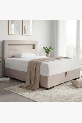 Postel 120 x 200 inklusive Matratze, Stauraum + LED 2