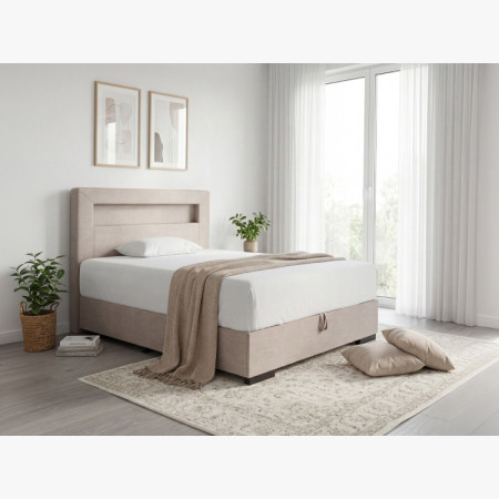 Postel 120 x 200 inklusive Matratze, Stauraum + LED