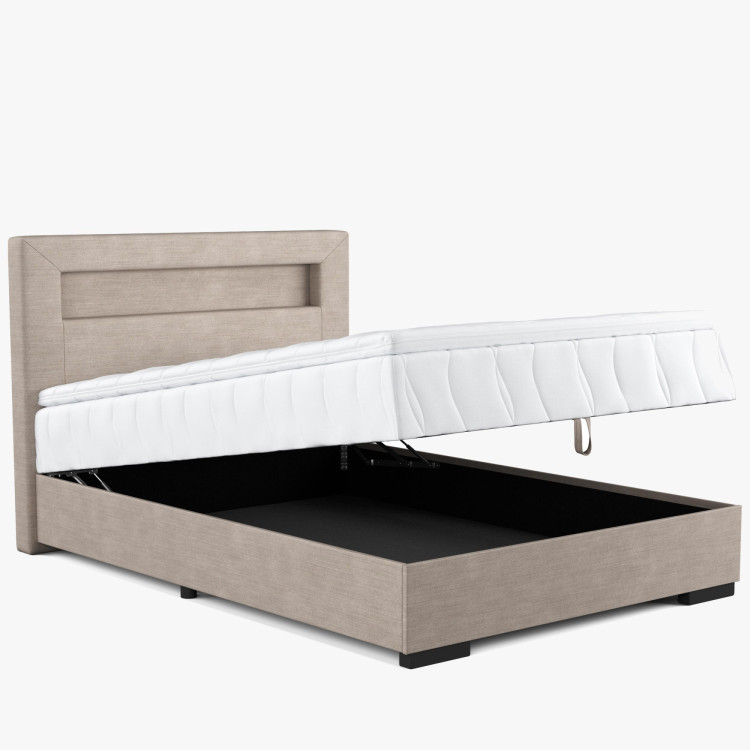 Postel 120 x 200 inklusive Matratze, Stauraum + LED