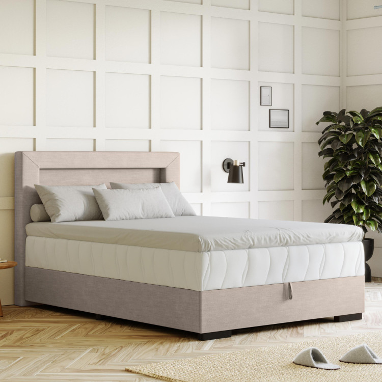 Postel 120 x 200 inklusive Matratze, Stauraum + LED