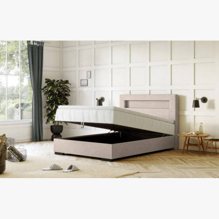Postel 120 x 200 inklusive Matratze, Stauraum + LED