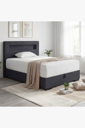 Postel 120 x 200 inklusive Matratze, Stauraum + LED