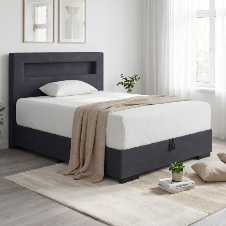 Postel 120 x 200 inklusive Matratze, Stauraum + LED