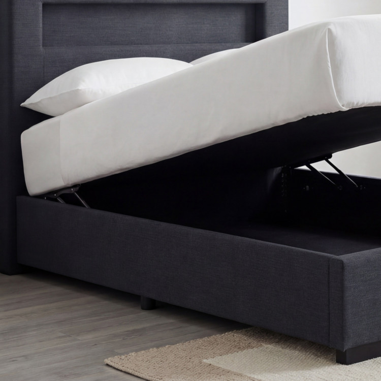 Postel 120 x 200 inklusive Matratze, Stauraum + LED