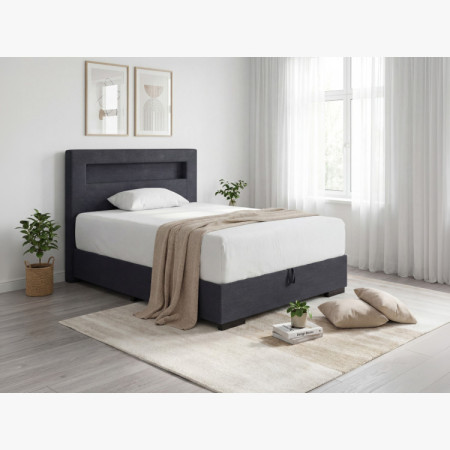 Postel 120 x 200 inklusive Matratze, Stauraum + LED