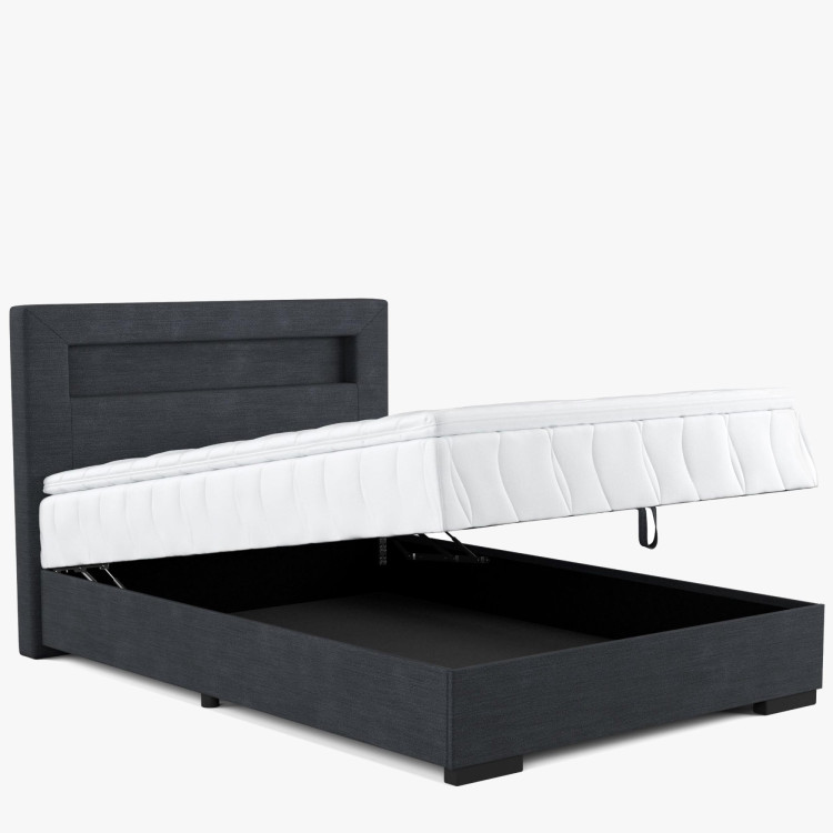 Postel 120 x 200 inklusive Matratze, Stauraum + LED