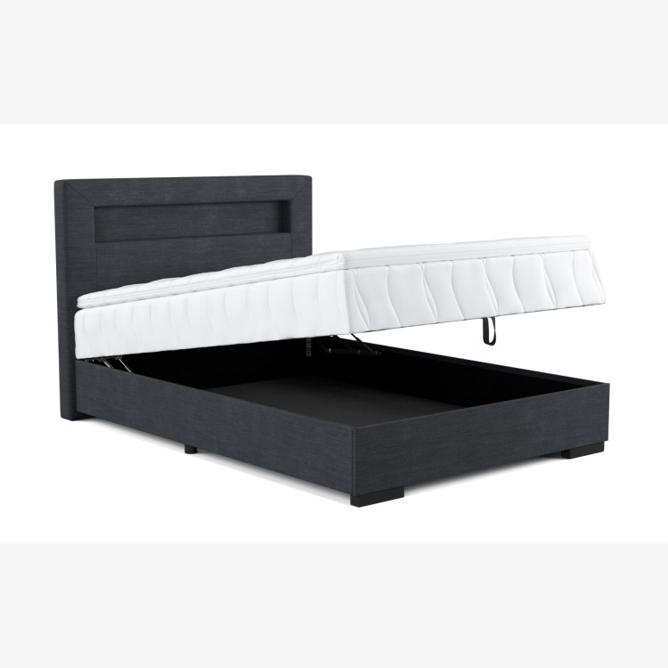 Postel 120 x 200 inklusive Matratze, Stauraum + LED