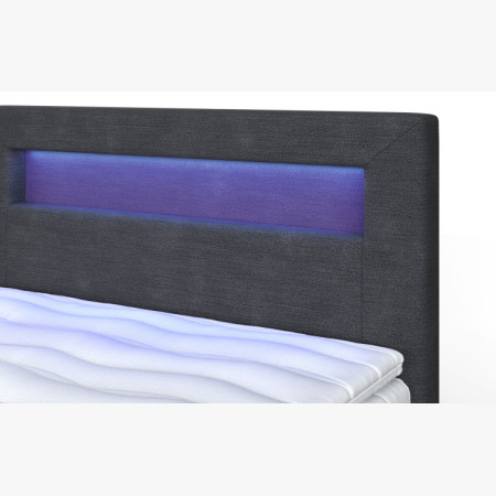 Postel 120 x 200 inklusive Matratze, Stauraum + LED