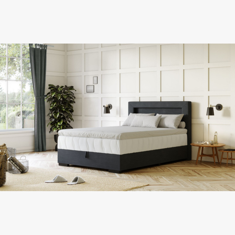 Postel 120 x 200 inklusive Matratze, Stauraum + LED