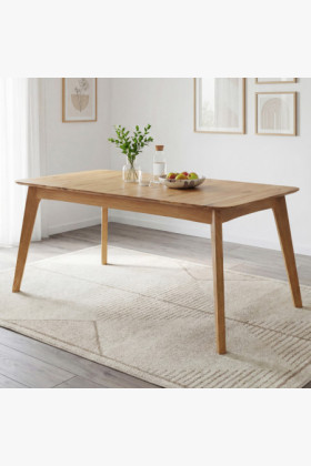 Massiver Eichen-Ausziehtisch 160-200x90 cm, matt lackiert