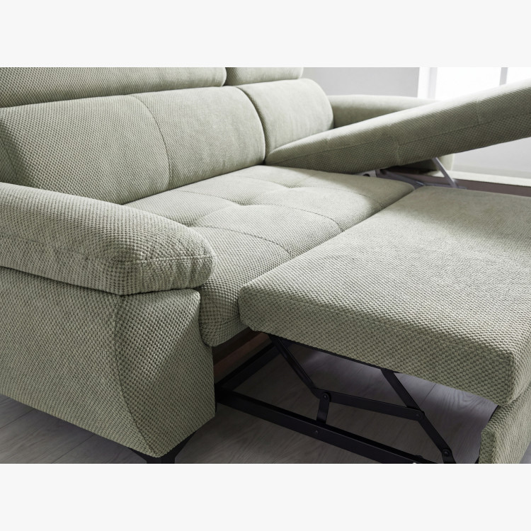 R Eckcouch mit Schlaffunktion grün - turtle , Ecke rechts