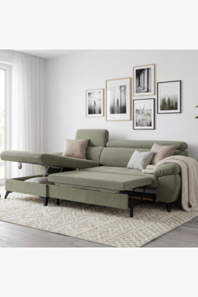 Ecksofa mit Schlaffunktion grün - turtle , Ecke links 2