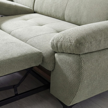 Ecksofa mit Schlaffunktion grün - turtle , Ecke links